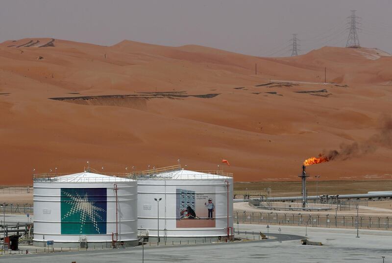 FILE PHOTO: A production facility is seen at Saudi Aramco's Shaybah oilfield in the Empty Quarter, Saudi Arabia, May 22, 2018. REUTERS/Ahmed Jadallah/File Photo