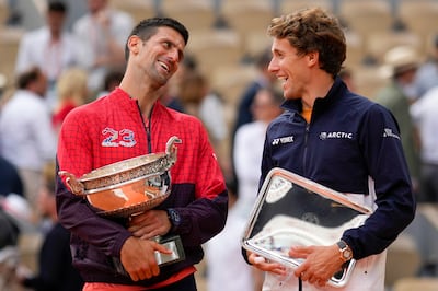 Casper Ruud, right, returned to form with a run to the French Open final. AP