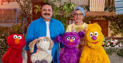 Each episode of Ahlan Simsim features Muppets alongside animated characters and trusted adults who help them set goals and persevere. Photo: Ahlan Simsim
