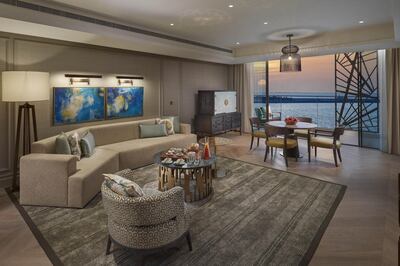 Inside the Premier Seaview Suite at Mandarin Oriental Jumeira, Dubai. Courtesy Mandarin Oriental Hotel Group