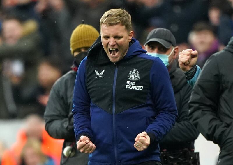 Eddie Howe has guided Newcastle United away from the relegation zone and up to 14th in the table. PA