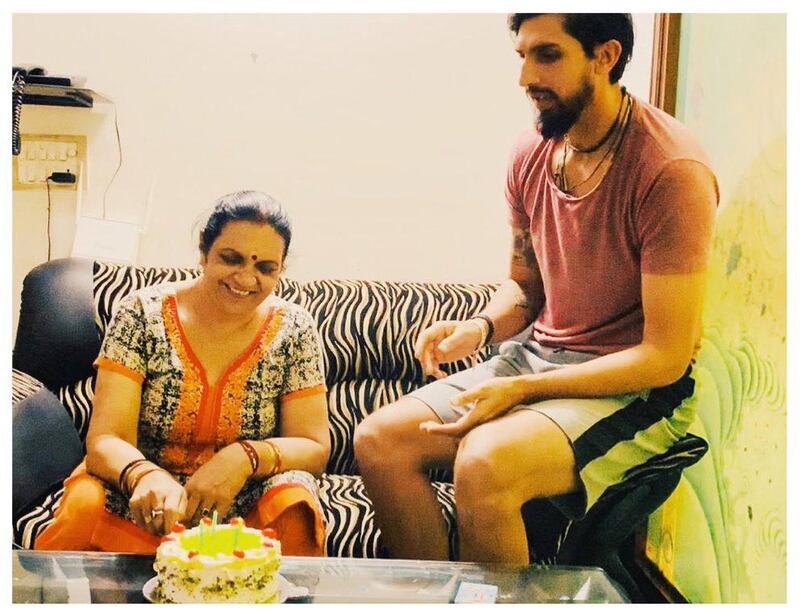 Fast bowler Ishant Sharma and his mother Grisha Sharma.