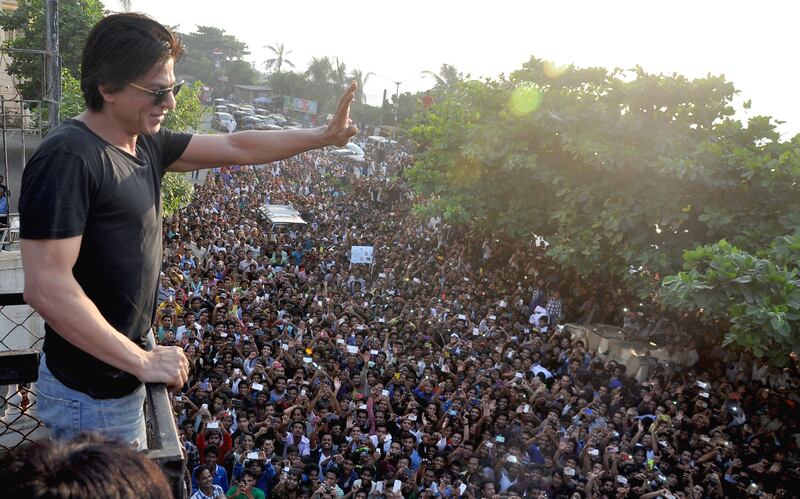 A handout photo of Shah Rukh Khan celebrating his birthday at Mannat with media and fans (Courtesy: Red Chillies Entertainments)