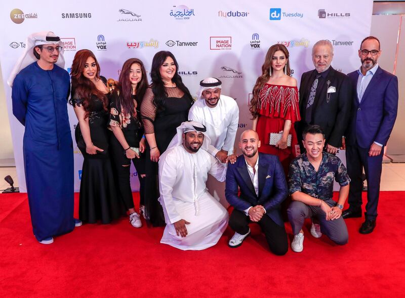 Dubai, United Arab Emirates, May 21, 2019.    Premiere of Image Nation’s latest, Rashid and Rajab.  Red carpet,  “celebs” and bigwigs. --  The "Stars" of the movie.
Victor Besa/The National
Section:  A&L
Reporter:  Chris Newbould