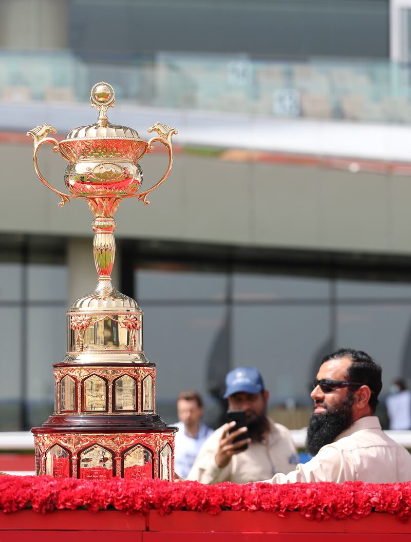 The Dubai World Cup trophy. Chris Whiteoak / The National