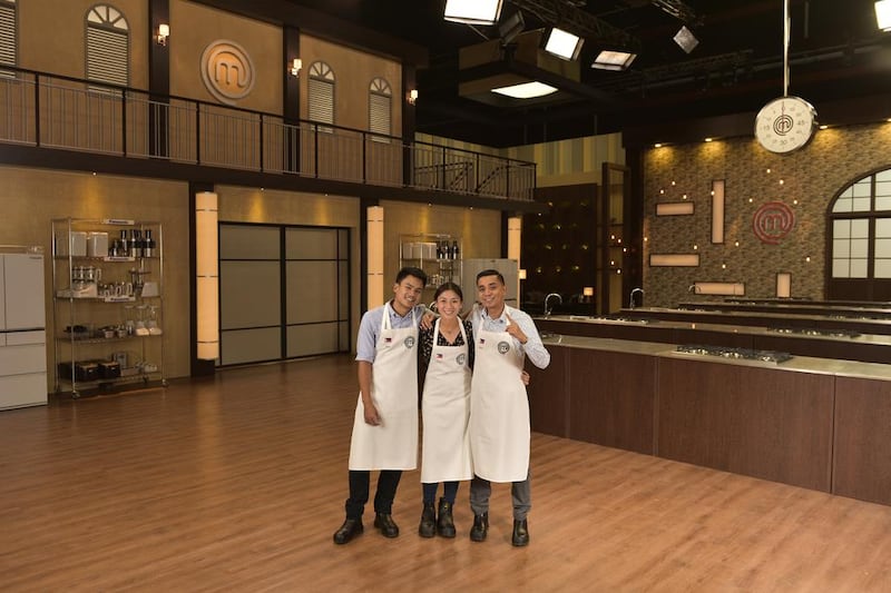 The Filipino participants on MasterChef Asia, from left, Jake Aycardo, Lica Ibarra and Rico Amancio. Courtesy Lifetime Asia