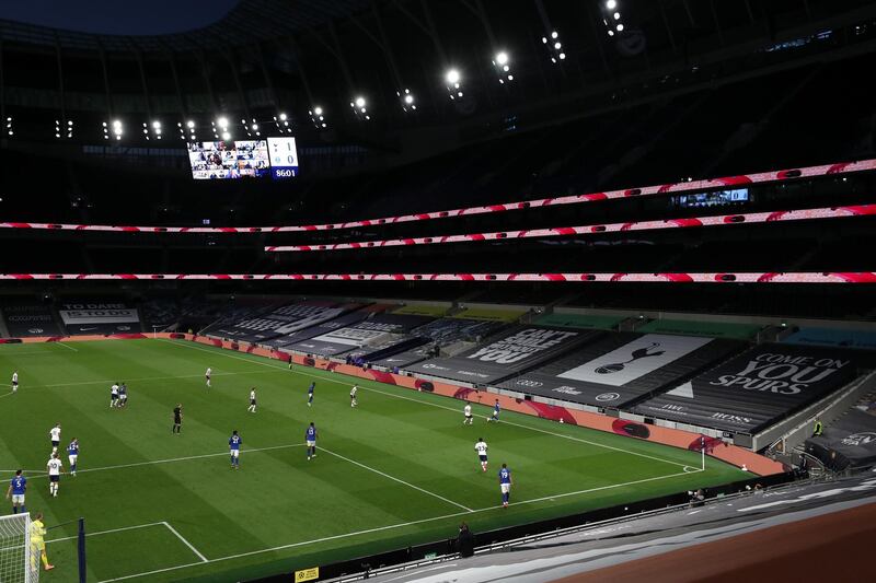 General view inside the Tottenham Hotspur Stadium during the game between Tottenham and Everton. Getty Images