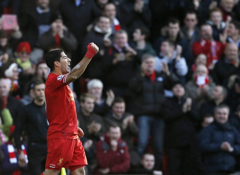 Luis Suarez tops the Premier League with 19 goals this season. Phil Noble / Reuters