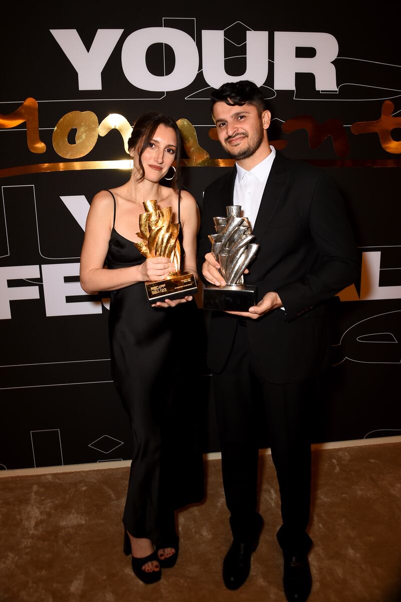 Dahlia Nemlich and Saman Hosseinpuor won the golden and silver Yusr Awards for their short films. Getty Images