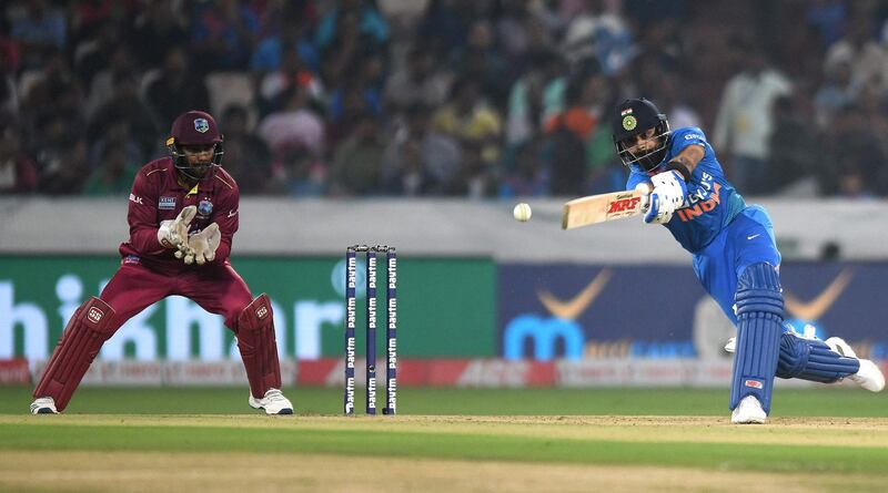 Virat Kohli hit six sixes and as many fours during his knock of 94* off 50 balls. AFP