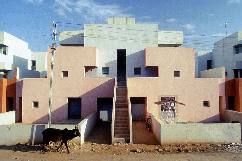 Doshi designed Ahmedabad's Life Insurance Corporation Housing in 1973. Photo: VSF