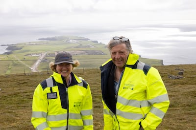 Frank Strang and his wife Debbie, owners of SaxaVord spaceport in Unst on the Shetland Islands. Photo: SaxaVord

