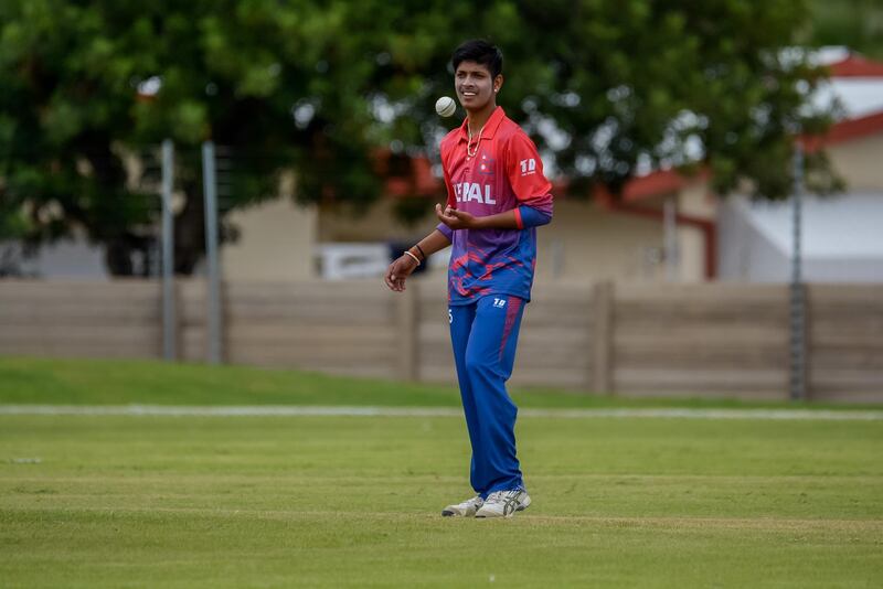 ICC World Cricket League. Division 2 - Namibia 2018. Sandeep Lamichhane continued his impressive form at the World Cricket League Division with 5-20 as Nepal beat Kenya by three wickets. Image courtesy of Johan Jooste