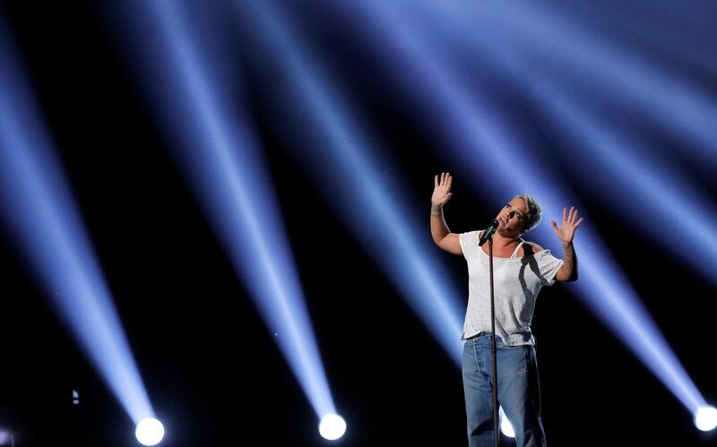 Pink performs 'Wild Hearts Can't Be Broken.' Lucas Jackson / Reuters