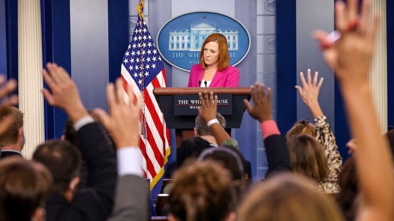 'Storming the Capitol in an attempt to hold the peaceful transition of power is not legitimate political discourse, neither is attacking and injuring over 140 police officers, smashing windows and defiling offices,' Ms Psaki replied when asked about the January 6 Capitol riot. Reuters