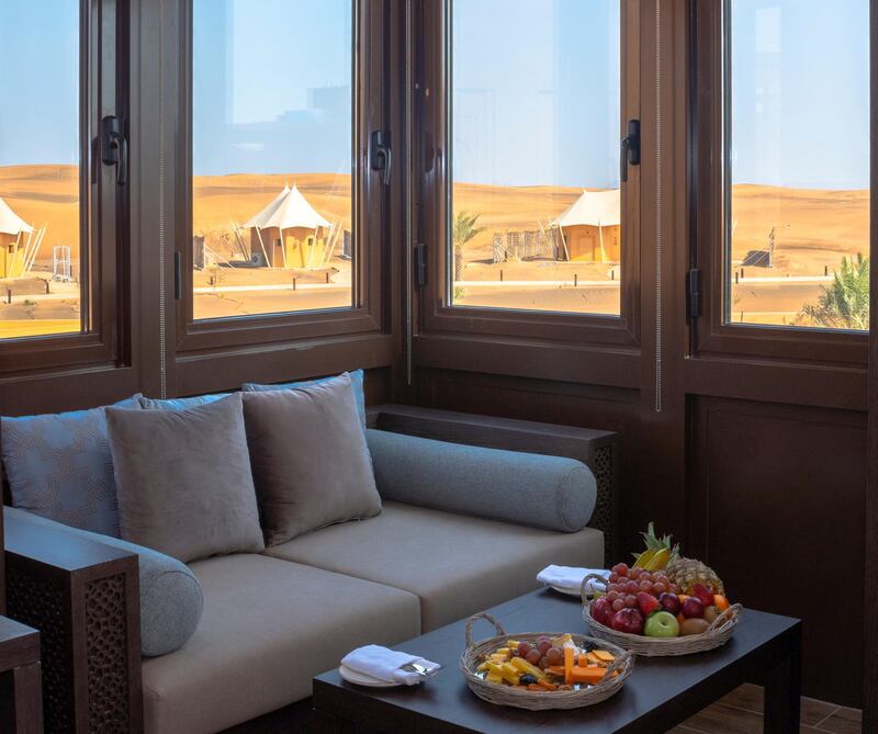 In-suite dining at Mysk Al Badayer Retreat