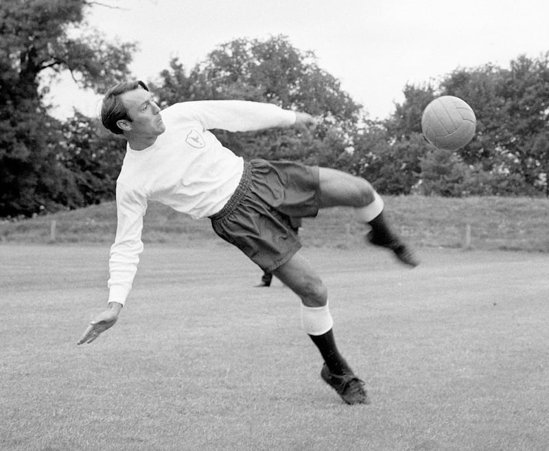 Jimmy Greaves seen here in training with Spurs ahead of the 1967 FA Cup final at Wembley stadium against his former club Chelsea. Getty