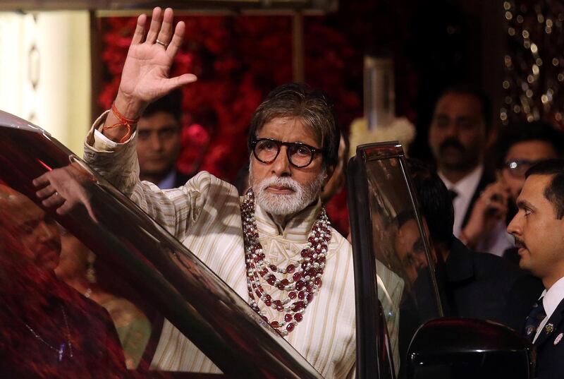 Bollywood actor Amitabh Bachchan leaves after attending the wedding ceremony. Reuters