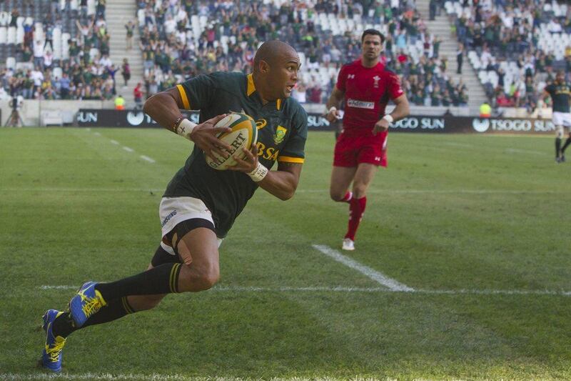 Cornal Hendricks was going over when he was bundled into touch by Liam Williams in the 77th minute on Saturday, resulting in South Africa's winning penalty try. Manus van Dyk / Gallo Images / Getty Images / June 21, 2014
