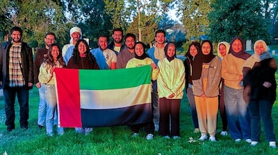 Researchers from the UAE Space Agency in Wyoming, US, while studying an asteroid called Justitia. Photo: UAE Space Agency