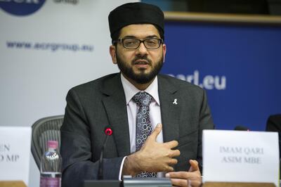 Mandatory Credit: Photo by Wiktor Dabkowski/Zuma Wire/Shutterstock (9211755f)
Imam Qari Asim MBE from United Kingdom
Islam and Women conference at the European Parliament headquarters, Brussels, Belgium - 07 Nov 2017