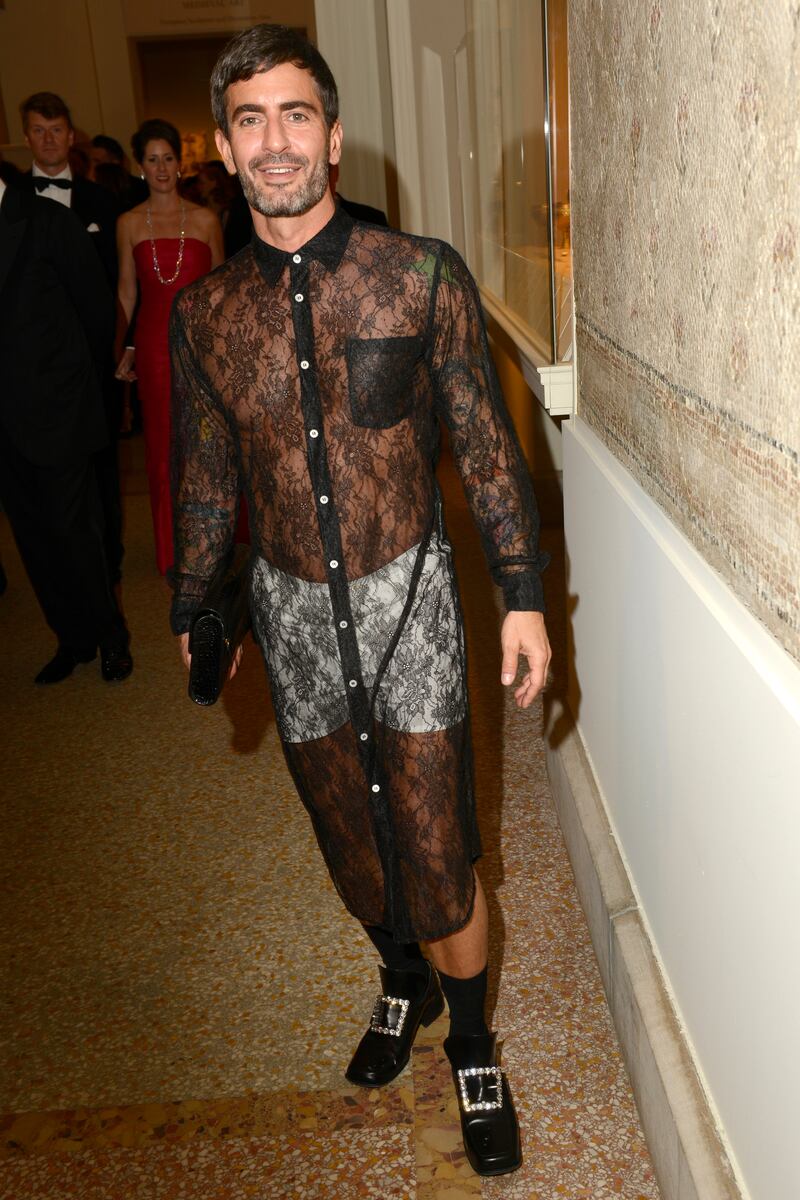 Marc Jacobs in Comme des Garcons at the 2012 Met Gala. Getty Images
