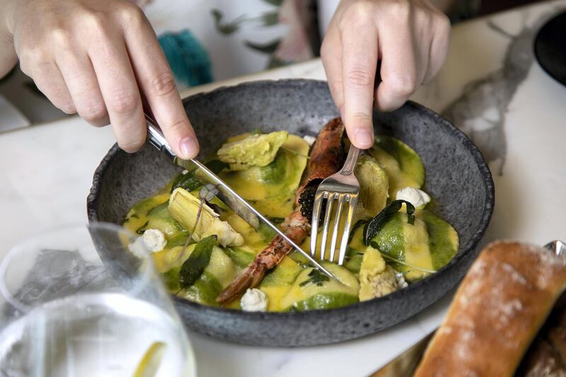 We've Twisted a Classic, a double-dough ravioli with spinach