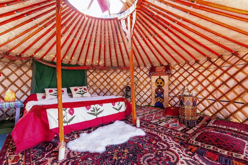 9. In the heart of Spain's Andalusian countryside, this eco-friendly Mongolian-style yurt is surrounded by almond groves and sleeps two travellers, with prices from Dh238.