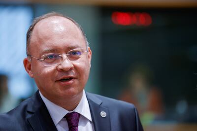 Romanian Foreign Affairs Minister Bogdan Aurescu takes part in an EU Foreign Ministers' meeting, in Brussels, Belgium. Reuters