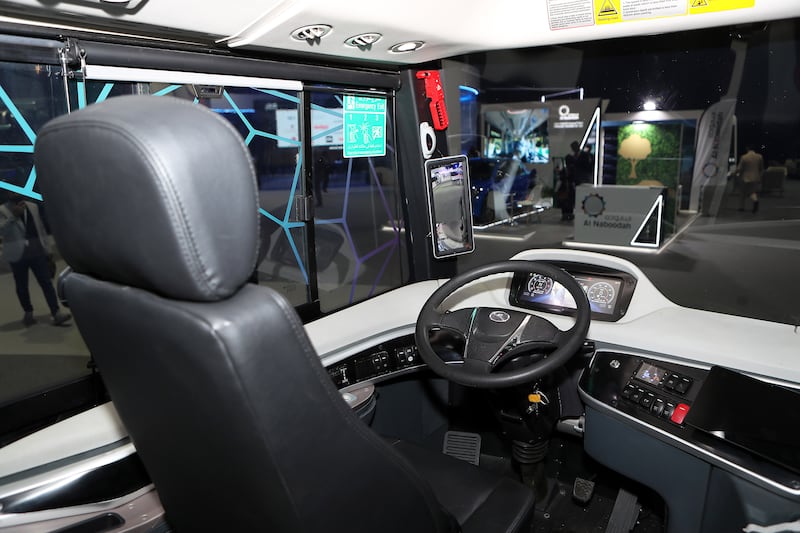 The interior of the King Long autonomous bus. The third edition of the event showcased the latest autonomous vehicles
