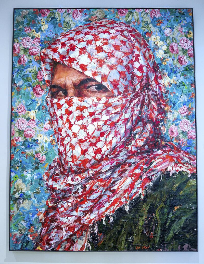 Abu Dhabi, United Arab Emirates, January 13, 2021.  Works of art at the residence of US Ambassador John Rakolta Jr and Mrs. Terry Rakolta at Khalidiyah, Abu Dhabi.
-- Ayman Baalbaki, Untitled, 2020, Oil on Canvas, 150x200cm.
Victor Besa/The National
Section:  WO
Reporte:  Ahmed Maher