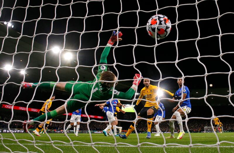 EVERTON RATINGS: Jordan Pickford - 8: England goalkeeper produced two excellent early saves from a Neves volley and Trincao’s curling strike but left total exposed by awful defending for both goals. Reuters