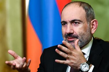 Armenian Prime Minister Nikol Pashinyan speaks as battles rage between Azerbaijani and separatist forces over the disputed Nagorno-Karabakh region on October 6. AFP