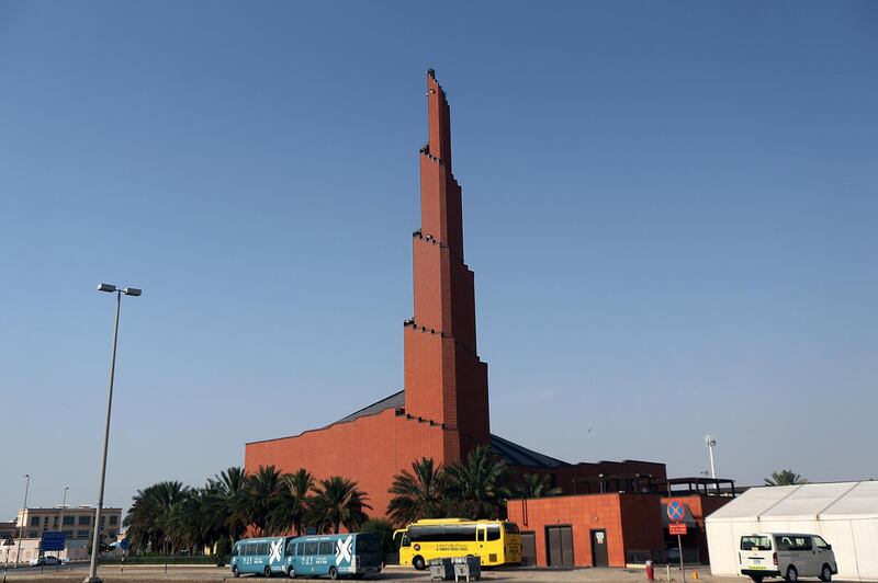 Abu Dhabi, May, 26, 2019: Exterior view of Sheikha Fatima Bint Mubarak Mosque in Mohammed Bin Zayed City in Abu Dhabi. Satish Kumar/ For the National / Story by John Dennehy