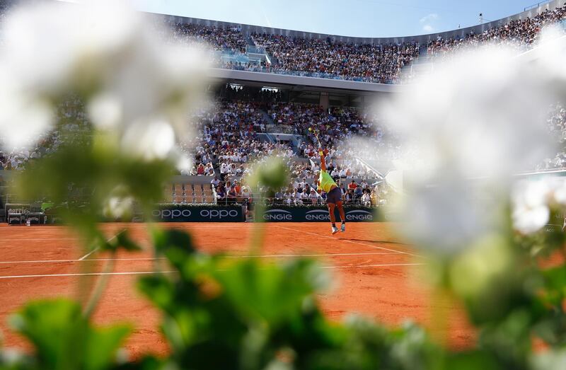 Nadal in action against Goffin in their third round clash. Reuters