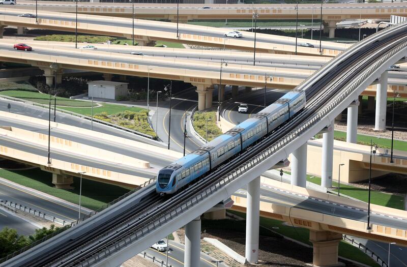 Dubai, United Arab Emirates - Reporter: N/A. Standalone. General View of the metro in Downtown Dubai. Monday, August 24th, 2020. Dubai. Chris Whiteoak / The National