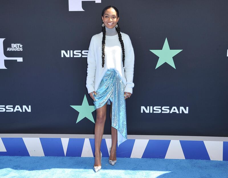 Yara Shahidi arrives at the BET Awards on June 23, 2019, in Los Angeles. AP