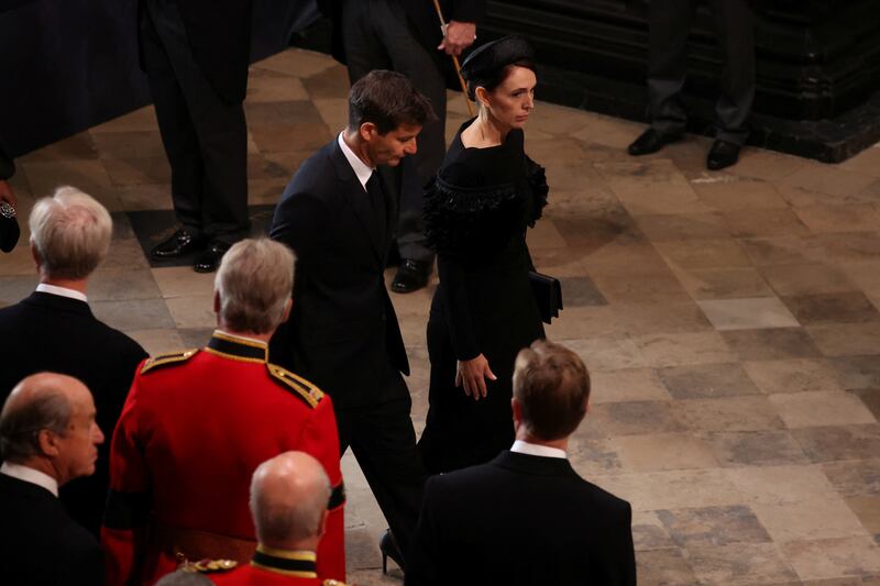Ms Ardern arrives at the funeral of Queen Elizabeth II, held at Westminster Abbey, London, on September 19, 2022. PA