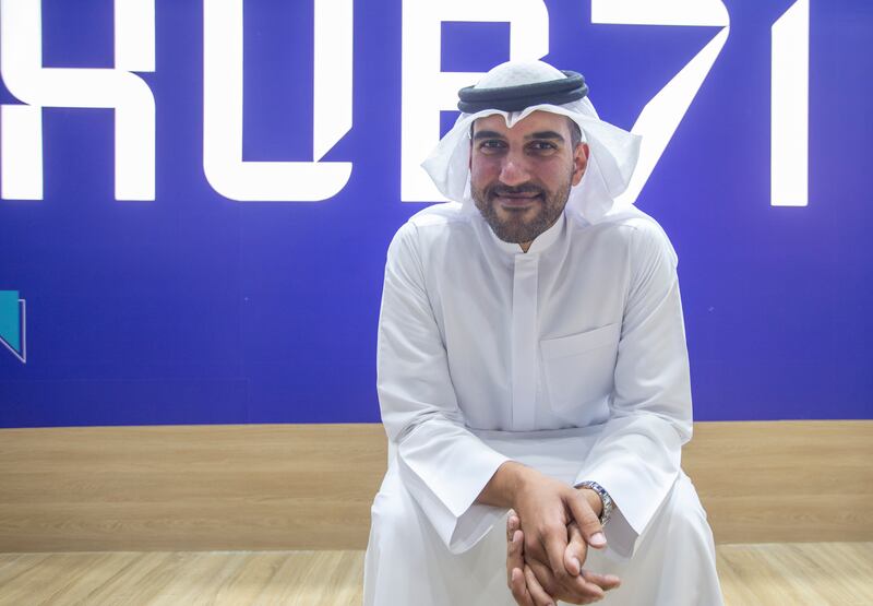 Ahmad Alwan, deputy chief executive of Hub71, at Gitex Global in Dubai. Leslie Pableo / The National