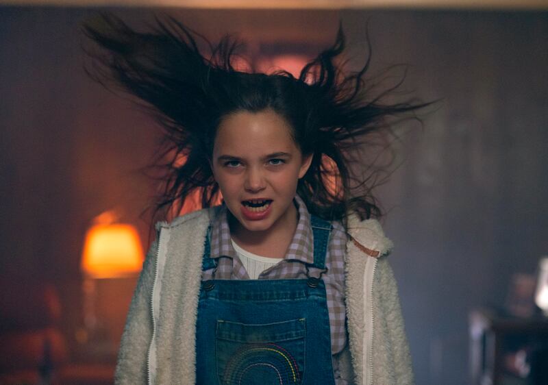 Ryan Kiera Armstrong as Charlie in a scene from 'Firestarter', which also stars Zac Efron. Photo: Universal Pictures
