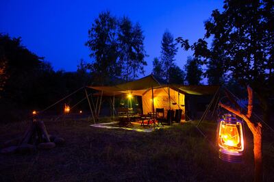 One of Kaafila's luxury camps in central India. 