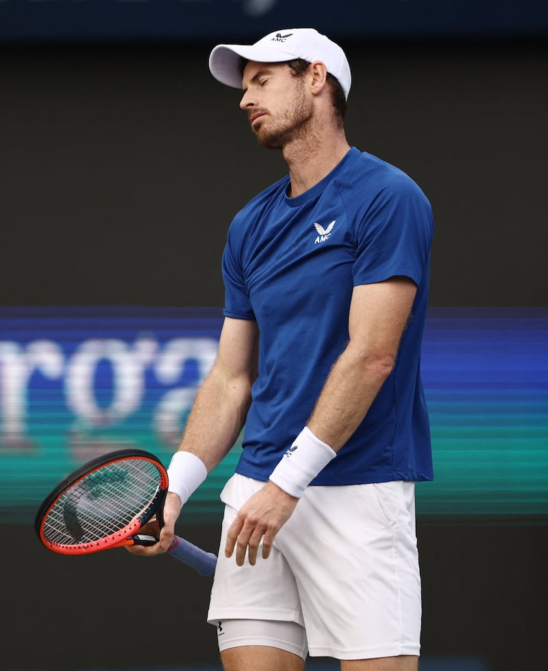 Britain's Andy Murray reacts during his round of 16 match against France's Ugo Humbert. Reuters