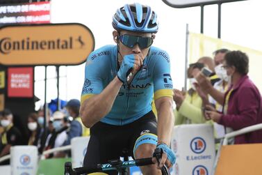 epa08673340 Colombian rider Miguel Angel Lopez of Astana team wins the 17th stage of the 107th edition of the Tour de France cycling race over 170 km from Grenoble to Meribel Col de la Loze, France, 16 September 2020. EPA/Christophe Petit-Tesson / Pool