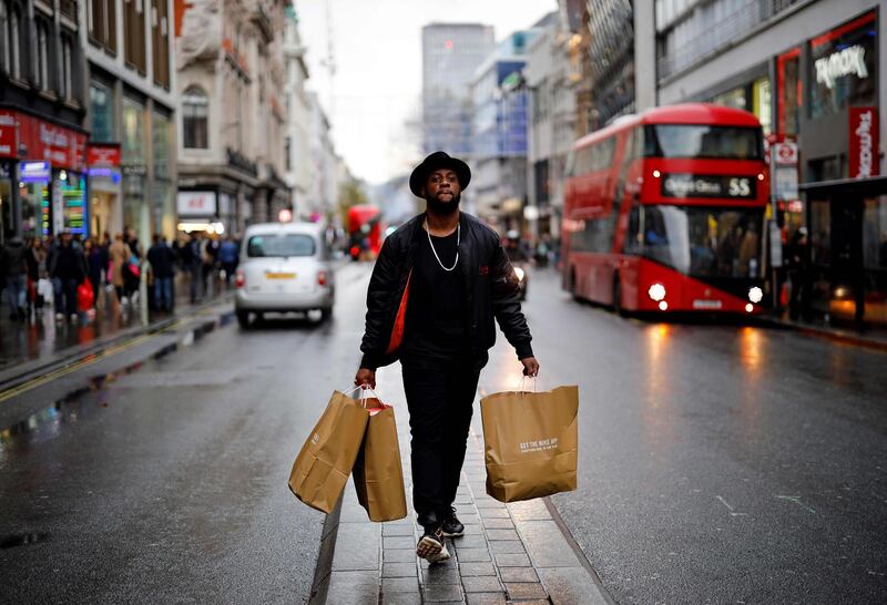 Oxford Street, London, November 26, 2019. Black Friday in the UK entices Christmas shoppers with the discounts at stores often lasting for a week. Tolga Akmen / AFP