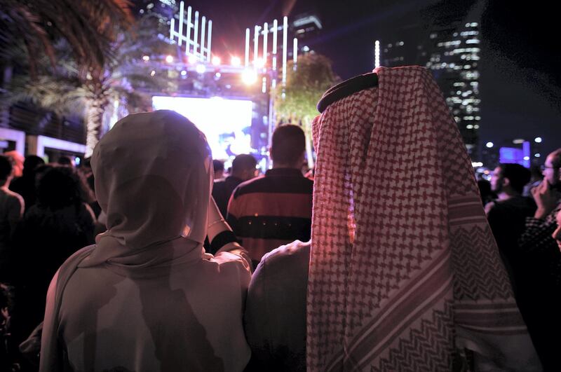                                Abu Dhabi, United Arab Emirates, December 31, 2019.  Tamer Husne during NYE celebrations at Galleria Mall, Al Maryah Island.      Victor Besa / The National