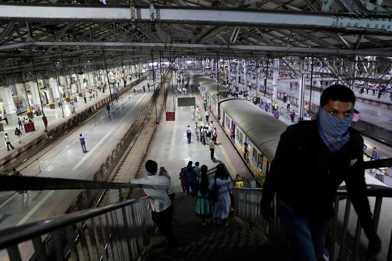 A passenger leaves a platform at the usually crowded  Chhatrapati Shivaji Maharaj Terminus train station in Mumbai. AP Photo