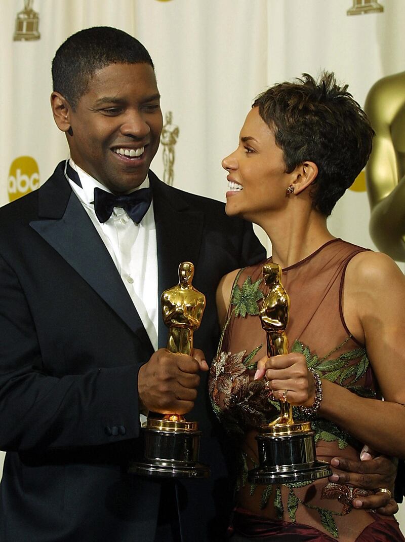 In 2002, Halle Berry became the first African-American woman to win the Best Actress Oscar for Monster's Ball. Denzel Washington was the first African-American man to win the Best Actor category since Sidney Poitier in 1963, for Training Day. Photo: AFP