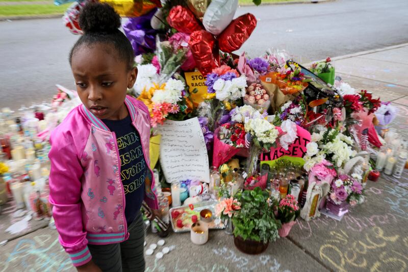 A memorial for victims of a terrorist attack in Buffalo New York, US, on May 18, 2022. Reuters