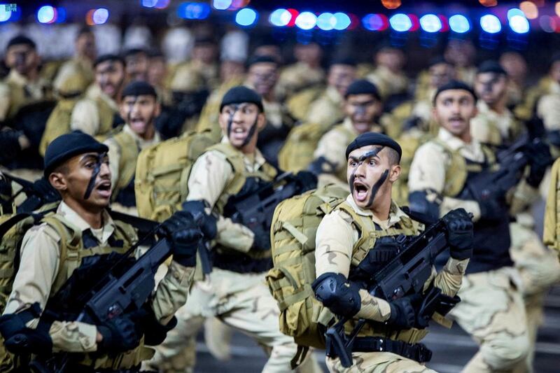 Members of the Saudi security forces participate in a military parade in Makkah. Reuters