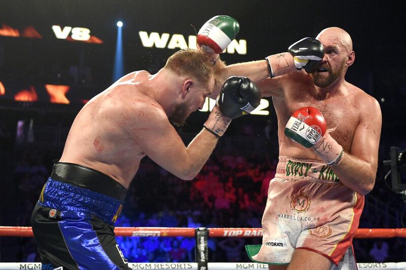 Tyson Fury overcame horrendous cuts to his right eye to take a unanimous decision over Otto Wallin in a bruising heavyweight encounter in Las Vegas. AFP